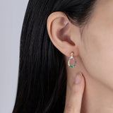 High Carbon Diamond Gemstone Pear Drop Dangle Earrings