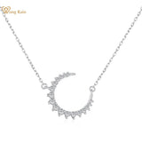 Moon Pendant Necklace 925 Sterling Silver High Carbon Diamond