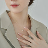 Moon Pendant Necklace 925 Sterling Silver High Carbon Diamond