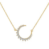 Moon Pendant Necklace 925 Sterling Silver High Carbon Diamond