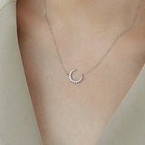 Moon Pendant Necklace 925 Sterling Silver High Carbon Diamond