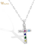 Cross Pendant Necklace High Carbon Diamond Gemstone Fine Jewelry