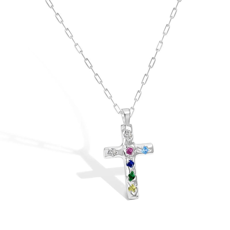 Cross Pendant Necklace High Carbon Diamond Gemstone Fine Jewelry