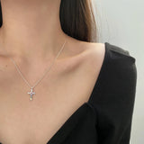 Cross Pendant Necklace High Carbon Diamond Gemstone Fine Jewelry