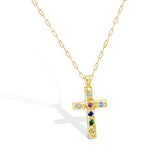 Cross Pendant Necklace High Carbon Diamond Gemstone Fine Jewelry