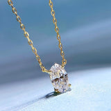 18K Plated 925 Silver Oval Sapphire Gemstone Pendant Necklace