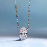 18K Plated 925 Silver Oval Sapphire Gemstone Pendant Necklace