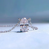 18K Plated 925 Silver Oval Sapphire Gemstone Pendant Necklace