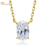 18K Plated 925 Silver Oval Sapphire Gemstone Pendant Necklace