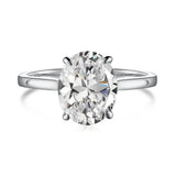 18K Plated 925 Silver Oval Diamond Engagement Ring Women