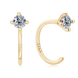 18K Plated 925 Sterling Silver D Moissanite Stud Earrings