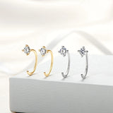 18K Plated 925 Sterling Silver D Moissanite Stud Earrings