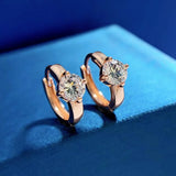 18K Plated Round Cut Diamond Women Hoop Earrings