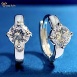 18K Plated Round Cut Diamond Women Hoop Earrings
