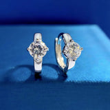 18K Plated Round Cut Diamond Women Hoop Earrings