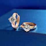 18K Plated Round Cut Diamond Women Hoop Earrings