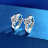 18K Plated Round Cut Diamond Women Hoop Earrings