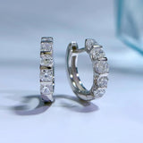18K Plated 925 Sterling Silver Diamond Hoop Earrings Wedding Jewelry