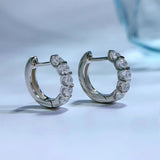 18K Plated 925 Sterling Silver Diamond Hoop Earrings Wedding Jewelry
