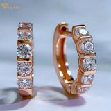18K Plated 925 Sterling Silver Diamond Hoop Earrings Wedding Jewelry