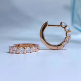 18K Plated 925 Sterling Silver Diamond Hoop Earrings Wedding Jewelry