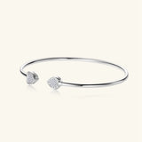 18K Plated 925 Sterling Silver VVS1 Diamond Moissanite Bracelet Bangle