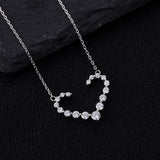Sapphire Heart Necklace - 18K Plated 925 Silver