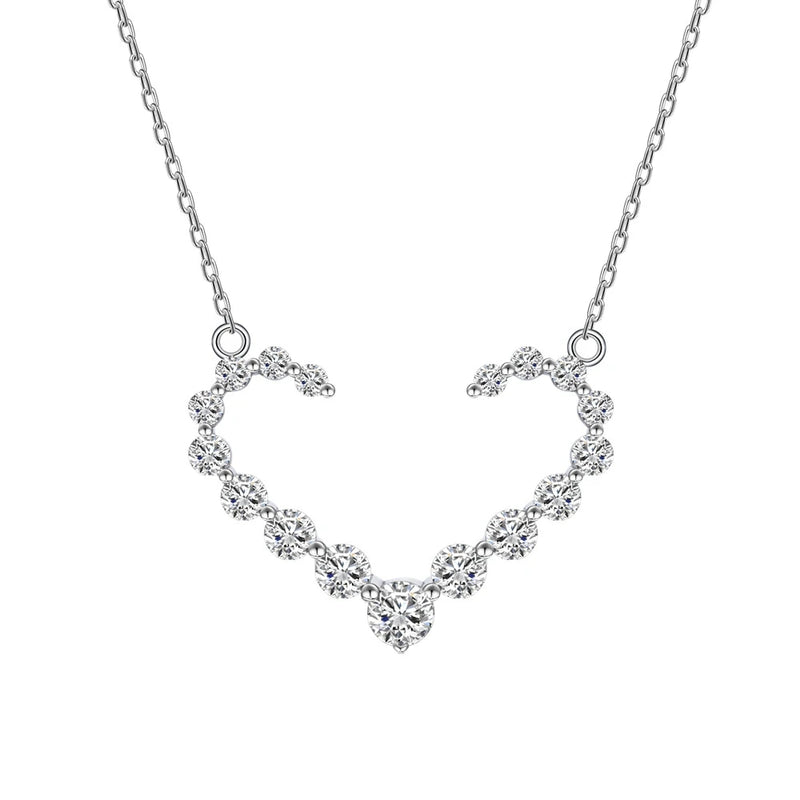 Sapphire Heart Necklace - 18K Plated 925 Silver