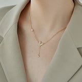 Sapphire Pearl Butterfly Pendant Necklace 925 Silver