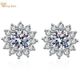 925 Silver 0.5-1CT D Moissanite Diamond Zircon Studs Earrings