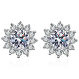 925 Silver 0.5-1CT D Moissanite Diamond Zircon Studs Earrings