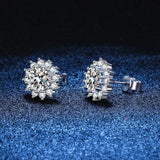 925 Silver 0.5-1CT D Moissanite Diamond Zircon Studs Earrings