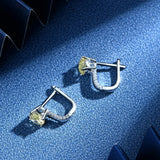 925 Silver Citrine Pink Sapphire Diamond Ear Studs