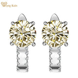 925 Silver Citrine Pink Sapphire Diamond Ear Studs