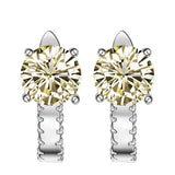 925 Silver Citrine Pink Sapphire Diamond Ear Studs