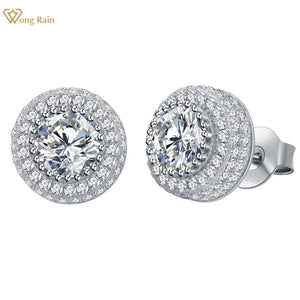 925 Silver 6MM Diamond Gemstone 18K Plated Hip Hop Stud Earring