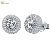 925 Silver 6MM Diamond Gemstone 18K Plated Hip Hop Stud Earring