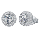 925 Silver 6MM Diamond Gemstone 18K Plated Hip Hop Stud Earring