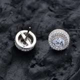925 Silver 6MM Diamond Gemstone 18K Plated Hip Hop Stud Earring