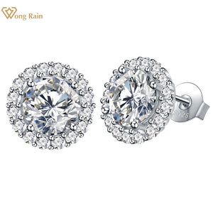 925 Silver 7.5MM Diamond Gemstone Stud Earring