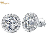 925 Silver 7.5MM Diamond Gemstone Stud Earring