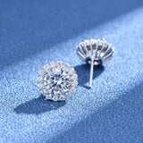 925 Silver 7.5MM Diamond Gemstone Stud Earring