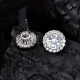 925 Silver 7.5MM Diamond Gemstone Stud Earring