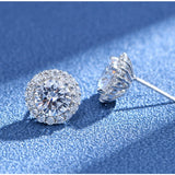 925 Silver 7.5MM Diamond Gemstone Stud Earring