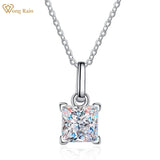 925 Silver 1.2CT Moissanite Diamond Crushed Ice Pendant Necklace
