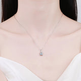 925 Silver 1.2CT Moissanite Diamond Crushed Ice Pendant Necklace
