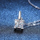 925 Silver 1.2CT Moissanite Diamond Crushed Ice Pendant Necklace