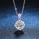 925 Silver 1CT Moissanite Diamond Pendant Necklace