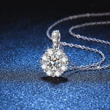 925 Silver D 1CT Moissanite Diamond Zircon Gemstone Pendent Necklace