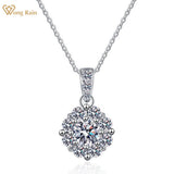 925 Silver D 1CT Moissanite Diamond Zircon Gemstone Pendent Necklace
